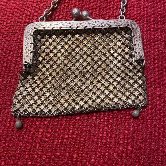 1900s Antique German Silver Chain Mail Purse Kiss Lock Closure - Picture 8 of 13